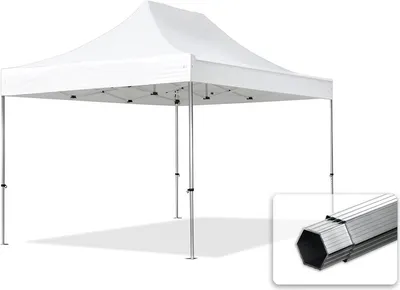 Produktbild von TOOLPORT 3x4,5m Aluminium Faltpavillon, ohne Seitenteile, weiß