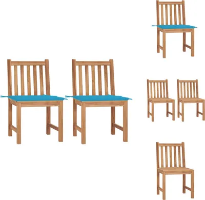 Produktbild von vidaXL Gartenstühle 2 Stk. mit Kissen Massivholz Teak -  Gartenstühle