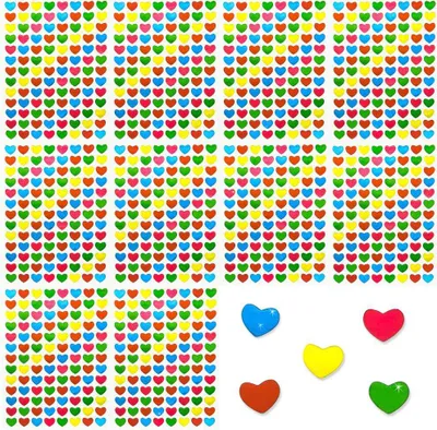 Produktbild von Oblique Unique 1040 Herz Sticker Herzen Aufkleber Glänzend Scrapbooking - bunt