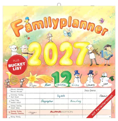 Obrázok produktu pre Rodinný plánovač Cartoon 2027