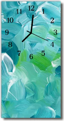 Produktbild von Tulup Glasuhr Wanduhr Küchenuhr Echt-Glas 30x60 Welle Blau