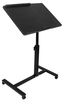 Produktbild von Stehpult höhenverstellbar Laptoptisch 70x44cm mobil mit Rollen schwarz