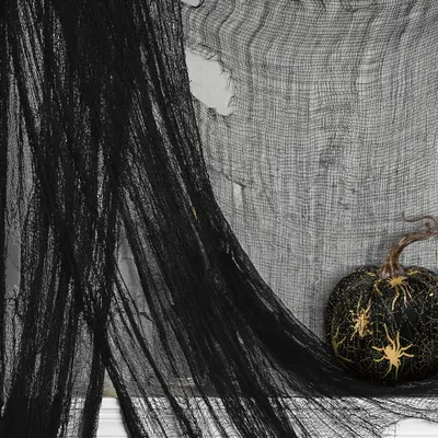 Produktbild von Halloween-Vorhang - schwarz, Stoff - 180 x 75 cm 1 Stück [56547A], KI-generiertes Bild
