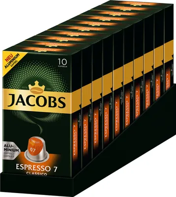 Produktbild von JACOBS Kapseln Espresso Classico 100 Nespresso kompatible Kaffeekapseln
