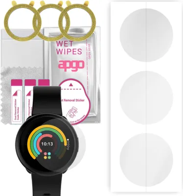 Produktbild von apgo 3 Stück Schutzfolie, klar, kompatibel mit MyKronoz ZeRound3 Lite Smartwatch, Hydrogel Displayschutzfolie mit Positionierhilfe, Displayfolie, robust und kratzfest