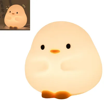 Produktbild von Enten-Nachtlampe, Kinder nachtlicht für Babys und Kinder, Warmlicht, Touch-Dimmer, Timer-Funktion, Silikon LED Lampe, Kinderzimmer Nachbildung