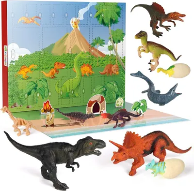 Image de Calendrier de l'Avent dinosaure pour enfants - Comptez 24 jours jusqu'à Noël - Calendrier de l'Avent - Jouets dinosaures pour garçons et filles