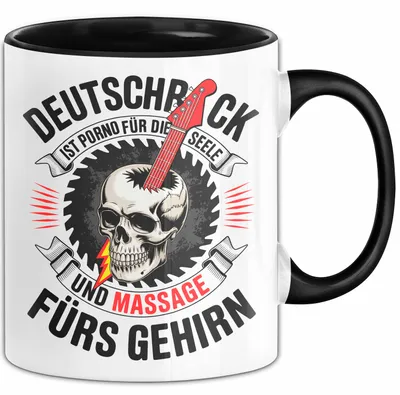 Produktbild von Deutsche Rockmusik Tasse Geschenk Lustige Geschenkidee (Schwarz)