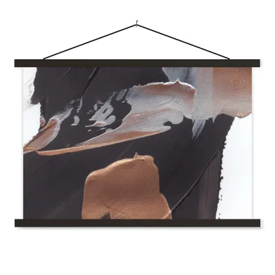 Produktbild von MuchoWow® Textilposter Abstrakt - Farbe - Gold 120x80 cm mit schwarzem Rahmen - Wanddeko