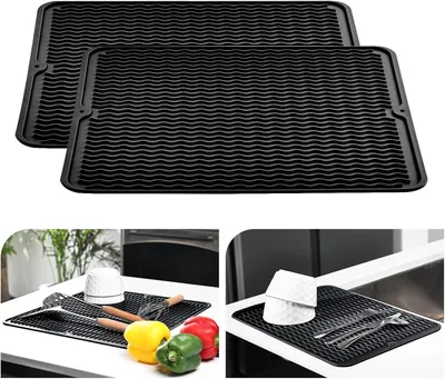 Produktbild von Abtropfmatte 40 x 45 cm, 2 Stück, hitzebeständig, rutschfest, für Küche