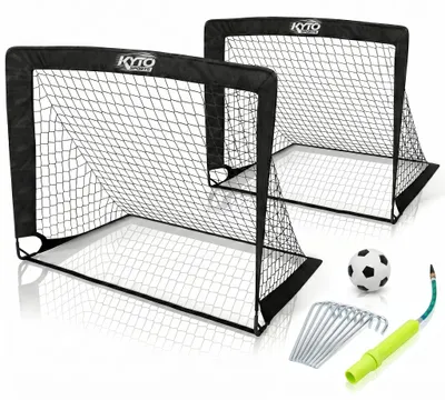Produktbild von KYTO Sports 2er Fußballtor Set für Kinder inkl. Mini Fußball (15 cm) & Pumpe