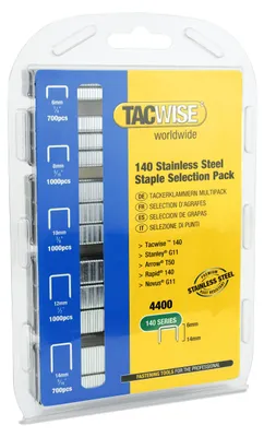 Image de Tacwise 1341, agrafeuses de type 140/6-14 mm en acier inoxydable, lot multiple, 4400 pièces – 4400 agrafes de type 140/6-14 mm en acier inoxydable
