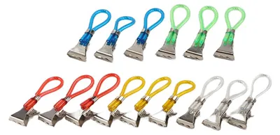 15 Handtuchclips aus Metall, 5 Farben, für Bad & Küche