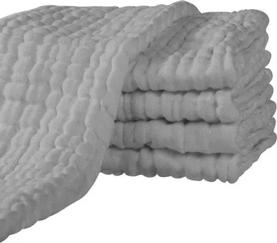 Immagine prodotto di Asciugamani in tessuto per neonati, set da 5 pezzi, 65 x 65 cm, 100% cotone, morbidi, assorbenti, per neonati, lavabili a 95 °C, , grigio