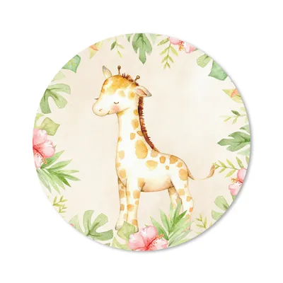 Produktbild von MuchoWow® Mauspad Mousepad Giraffe - Dschungel - Aquarell 40x40 cm - Mousepads - Maus Mat - Pad - Mausunterlage - Schreibtisch Accessoires