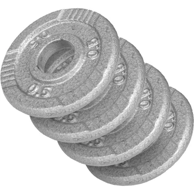Produktbild von GORILLA SPORTS® Hantelscheiben - 2kg Set, 4x0,5kg Gewichte, Tri-grip, 30mm, Gusseisen, Silber - Gewichtsscheiben, Hanteln Set