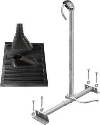 Produktbild von SkyRevolt Dachsparrenhalter Montageset Alu-Ziegel schwarz ALU-Mastkappe