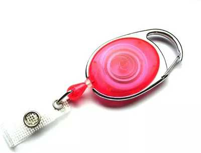 Produktbild von 2x ROSA TRANSPARENT Ausweisjojo Jojo Zipper Ausweis Halter Kartenhalter Schlaufenclip Aufrollmechanismus Schlüsselanhänger
