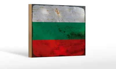 Produktbild von Holzschild Flagge Bulgariens 18x12cm Flag Bulgaria Rost