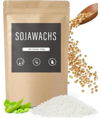 Produktbild von Sojawachs für Kerzen 1.8KG, Premium Natürlich, 100% -Anbau, ohne Zusatzstoffe