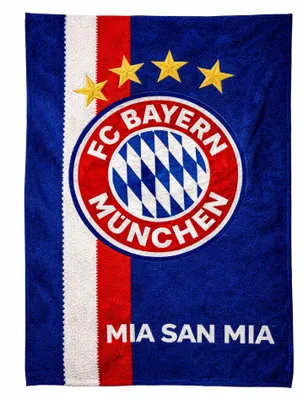 Produktbild von FC Bayern München Decke 150x200 cm – Flauschige Fleece-Kuscheldecke Design "FAN", Geschenkidee für Fußballfans, Offizieller FCB Fanartikel