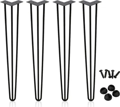 Produktbild von Lospitch 4x 45cm Hairpin Legs Tischbeine Haarnadelbeine Tischgestell DIY Tischkufen Esstisch