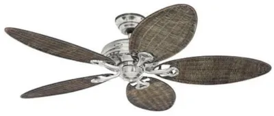 Image de Ventilateur de plafond avec chainette Savoy 137 cm Nickel brossé / Osier