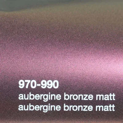 Produktbild von (25€/m²) Oracal 970RA Autofolie 990M Aubergine-Bronze Matt Folie 152 cm Breite Laufmeterware gegossene Auto Folie selbstklebend
