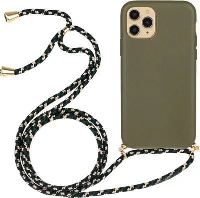 Produktbild von Hülle für Apple iPhone 14 Pro Handyhülle Silikon Case Handykette Cover Oliv Grün