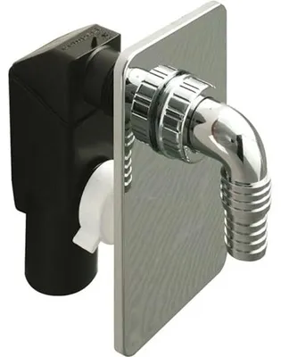 Immagine prodotto di Schläfer 655855 | Sifone Incasso per Lavatrice Ø 40mm in PP con Piastra Inox Cromata e Pipetta in Plastica, Sifone Universale per Lavastoviglie, Raccordo Portagomma con Attacco 19-53mm