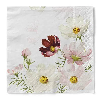 Produktbild von Tissue Serviette Cosmea, 40 x 40 cm, 3-lagig, 100 Stück - Mank - Floral Gerbera