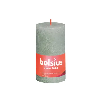 Produktbild von Bolsius rustikale Stumpenkerze, hellgrün, 130 × 68 mm