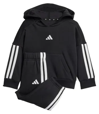 Produktbild von adidas Unisex Baby Essentials Hooded Jogger Track Suit, black/white, 3-4 Years