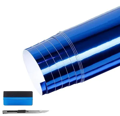 Immagine prodotto di Film adesivo in vinile, autoadesivo, per auto e biciclette, colore blu, dimensioni 5 cm x 900 cm