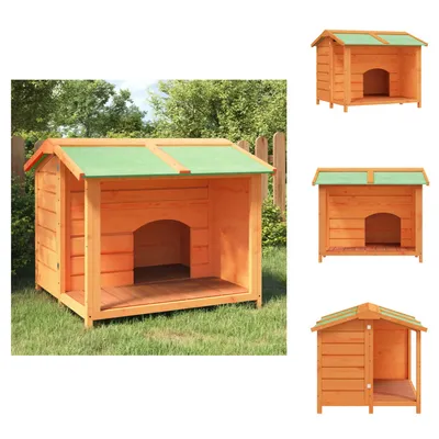 Zdjęcie produktu dla vidaXL Buda dla psa brązowa 96x87x80,5 cm lite drewno sosnowe - Budy i wybiegi dla psów