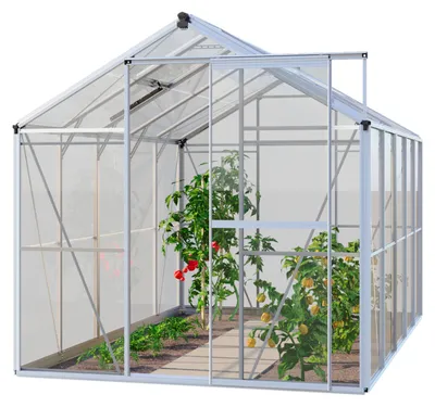 Produktbild von GFP Gewächshaus Opal 5 - Aluminium-Rahmen - 192x317 cm - Glasgewächshaus mit Sicherheitsglas
