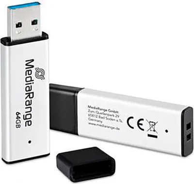 Image de MediaRange MR1953 MediaRange USB-Stick schwarz, silber 64 GB