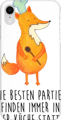 Produktbild von Mr. & Mrs. Panda Iphone XR Handyhülle Fuchs Koch - Weiß - Geschenk, Bäcker, Premium Kunststoff, Geburtstag, Handy Case, Hungrig, Lustig, Chefkoch