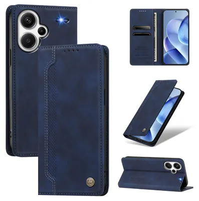 Obrázek produktu pro Pouzdro pro Xiaomi Redmi Note 13 Pro+,Polyuretankožené peněženkové flipové pouzdro s přihrádkami na karty a stojánkem Tmavě modrá