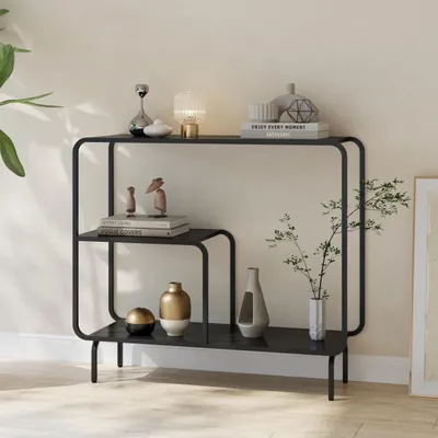 Immagine prodotto di Consolle 'Færder' in metallo 92 x 33 x 82 cm Nero