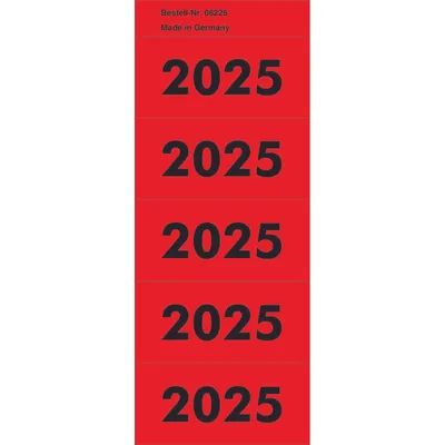 Produktbild von Inhaltsschilder 2025 - selbstklebend 100 Stück rot.