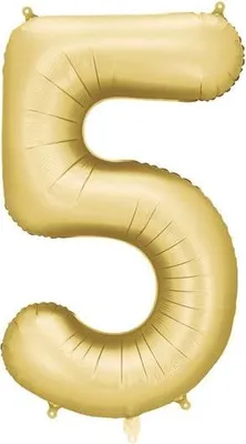 Immagine prodotto di Palloncino in foil numero "5", 86 cm, oro
