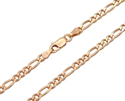 Produktbild von Figarokette 925 Sterling Silber rose vergoldet 3,5mm breit Länge wählbar 45 50 cm Silberkette Halskette Kette Rosé Damen Herren (50)