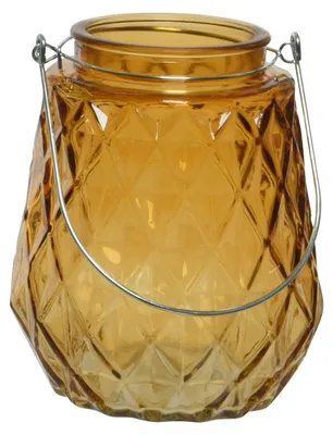 Produktbild von Decoris Teelichthalter - Glas - orange - 11 x 13 cm