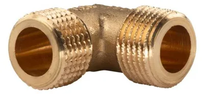 Produktbild von Messing Gewinde-Fitting 90° Winkel 1/2'AG - 1/2'AG (DN 15) - schwere Ausführung