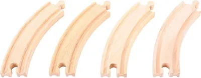 Produktbild von Bigjigs Rail Lange runde Schiene 17 cm 4 Stück