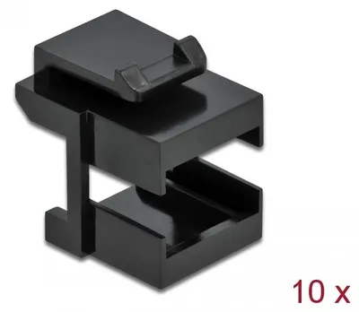 Produktbild von DeLOCK Keystone Abdeckung schwarz für LWL Kupplungen 10 Stück, Schwarz