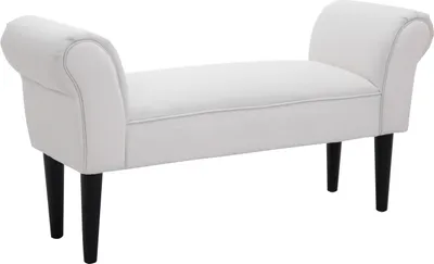 Image de HOMCOM : repose-pieds de lit, banc rembourré avec accoudoirs, banc en bois pour chambre à coucher, salon, couloir, 102 x 36 x 51 cm, charge maximale 130 kg