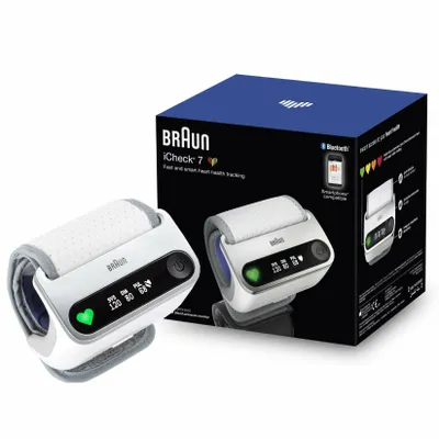 Zdjęcie produktu dla Braun iCheck 7, Nadgarstek, Automatyczny, Biały, LED, 1 użyt., 40 - 199