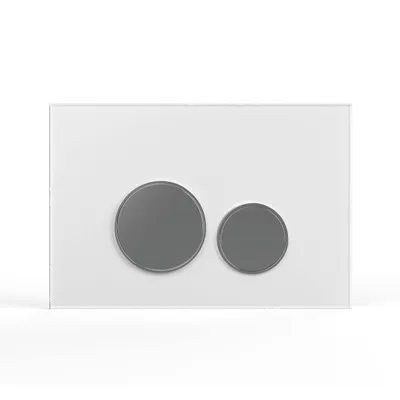 Produktbild von Drückerplatte Glas Weiß Kompatibel mit Geberit Duofix Sigma/Delta 2 Mengenspülung